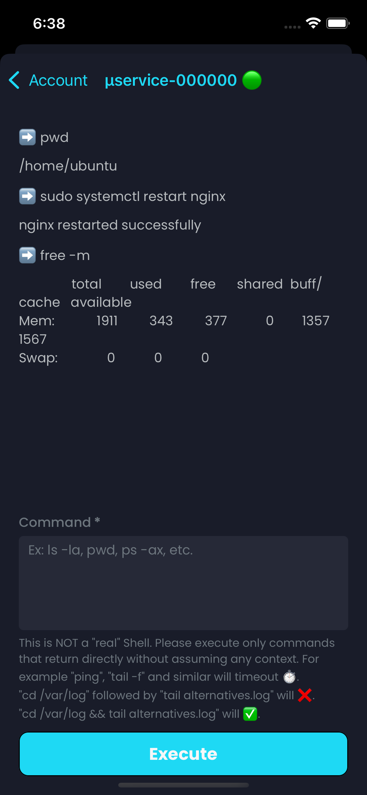 SSH Terminal in RebootX