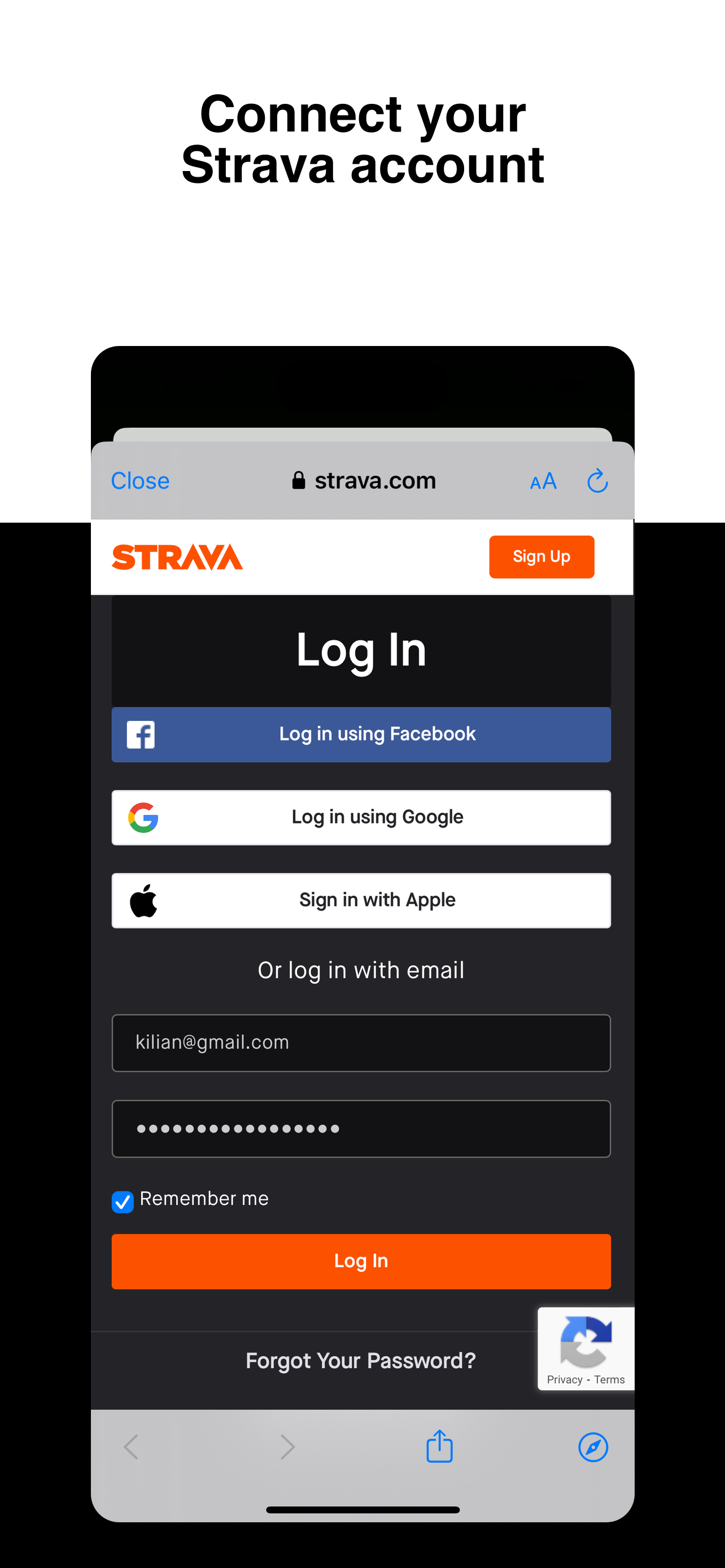 Connect your Strava account